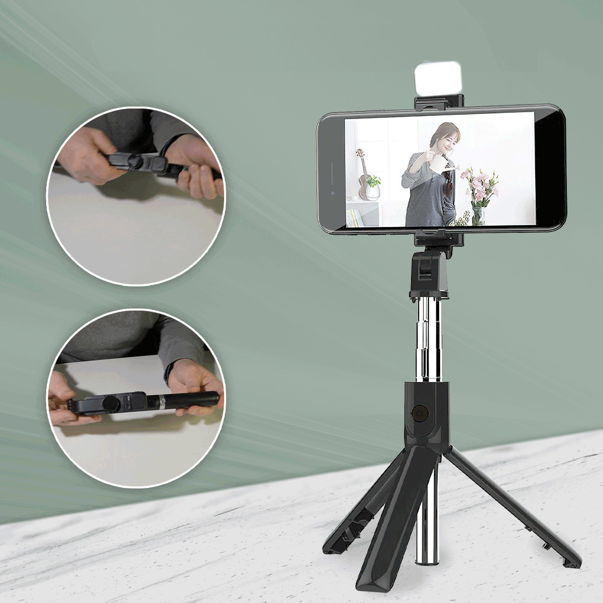 Foldable selfie stick