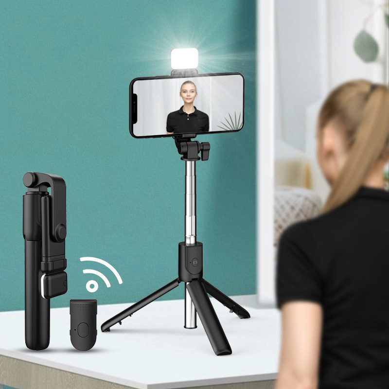 Selfie stick tripod mode
