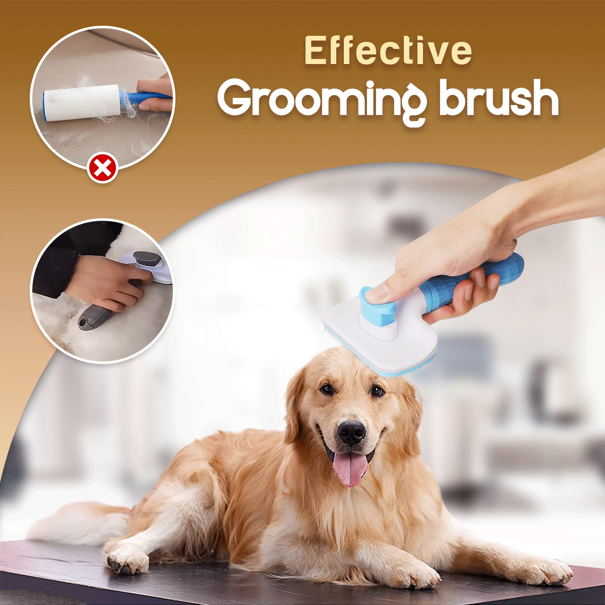 Pet Hair Grooming Brush in Action