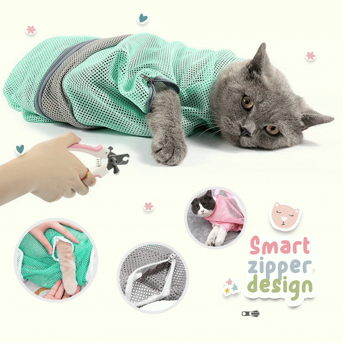 Cat feet zipper feature