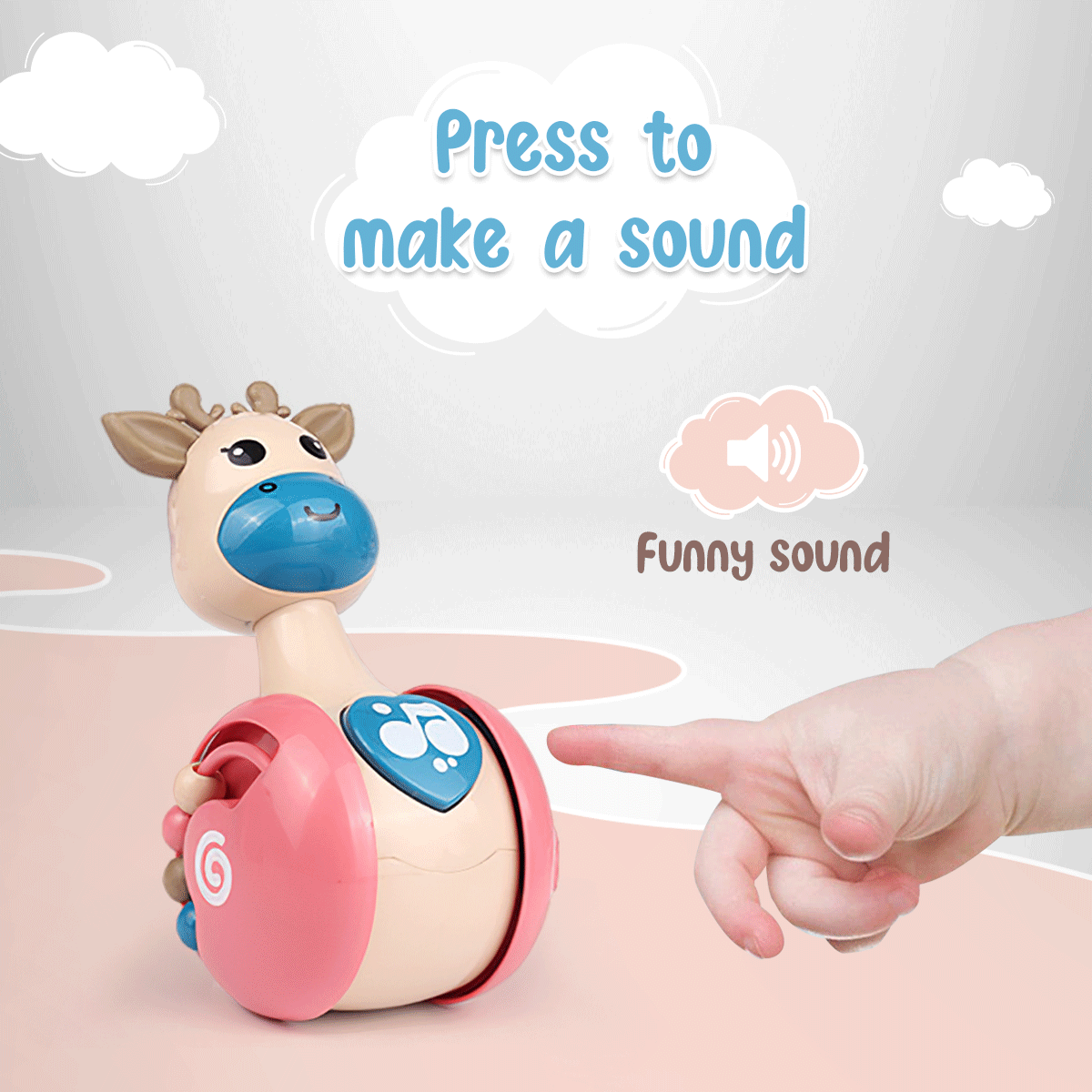 Deer toy squeak button