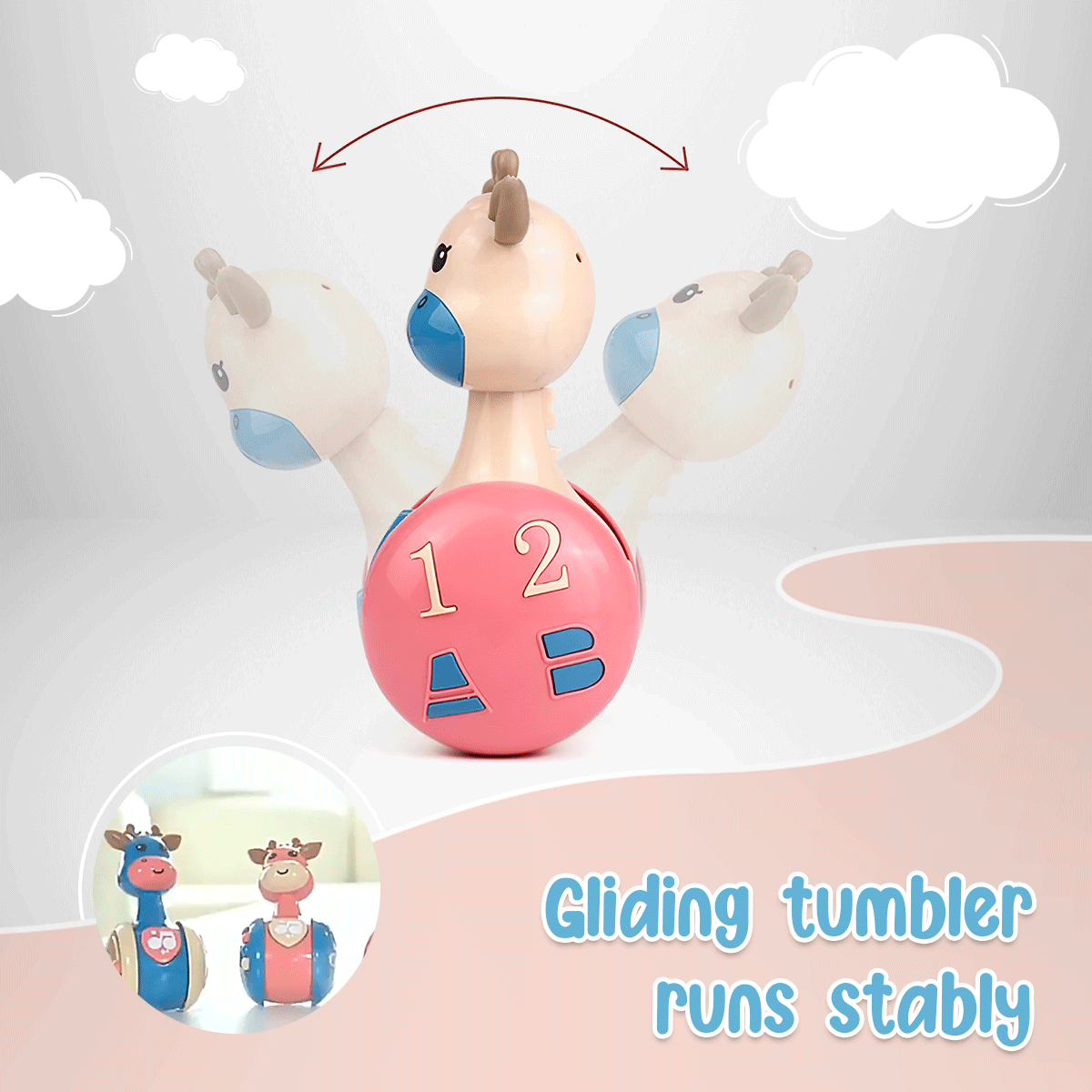 Stable tumbling deer toy