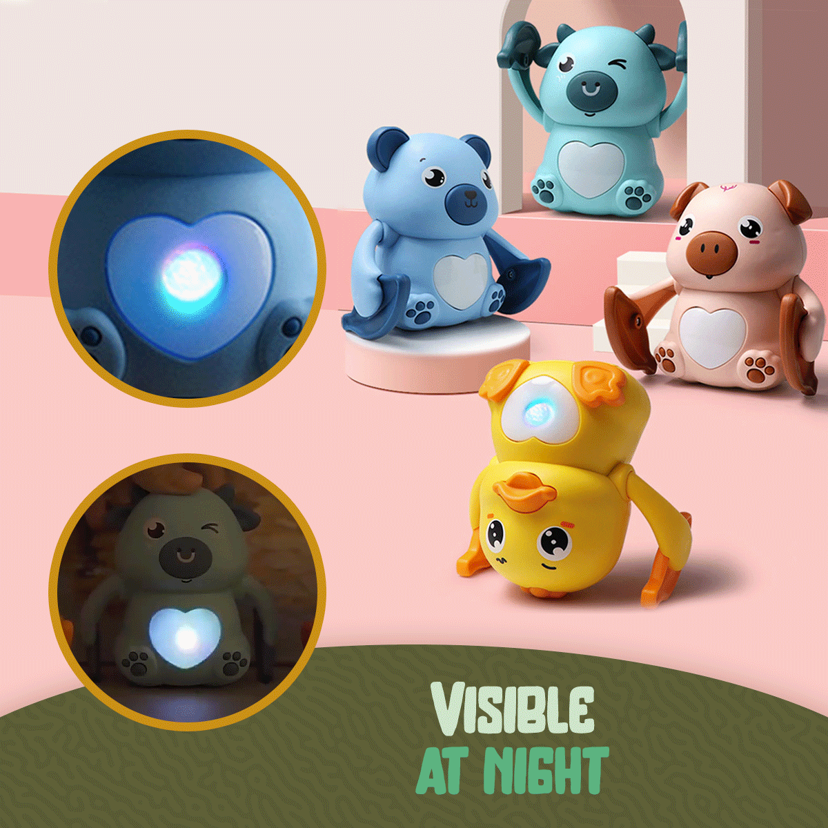 Tumbling toy with LED lights