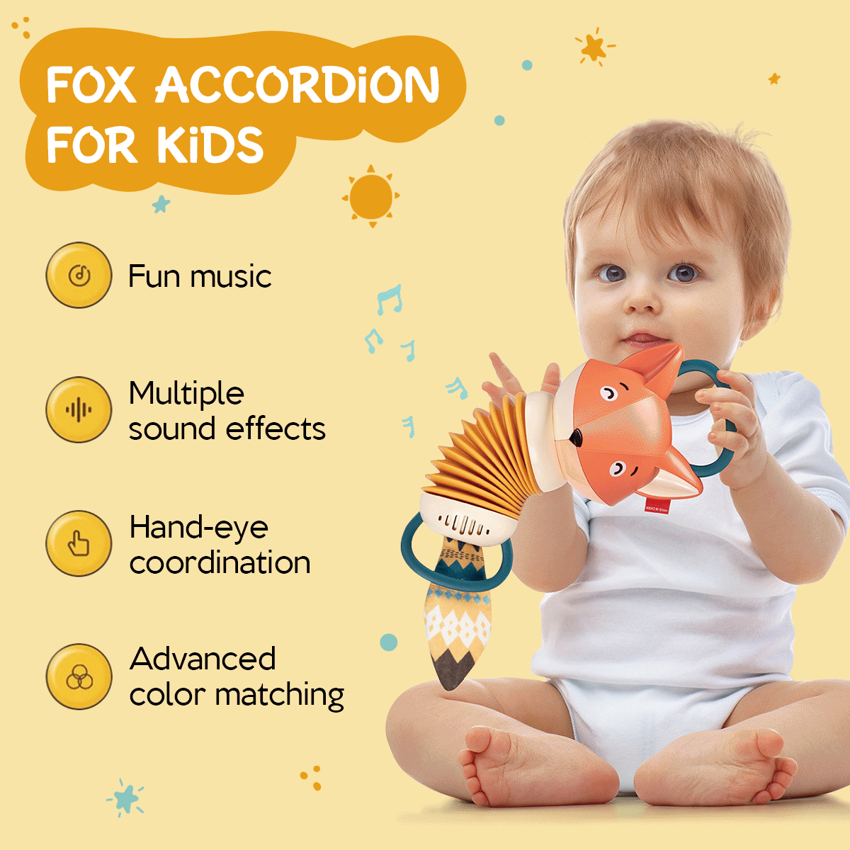 Fox Accordion Toy Playing