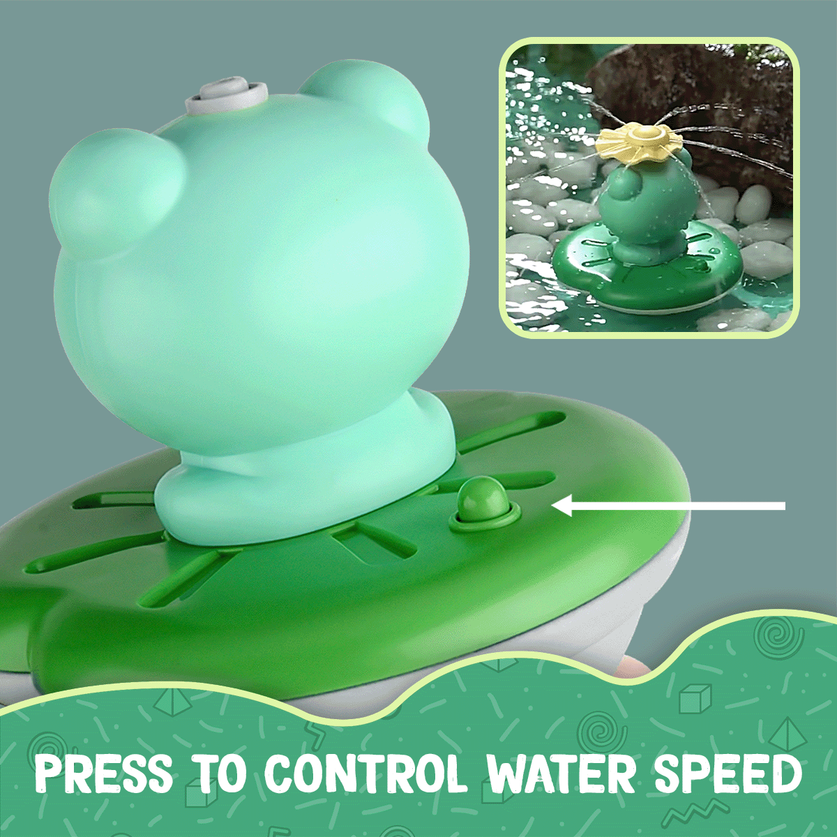 Adjustable water spray frog toy