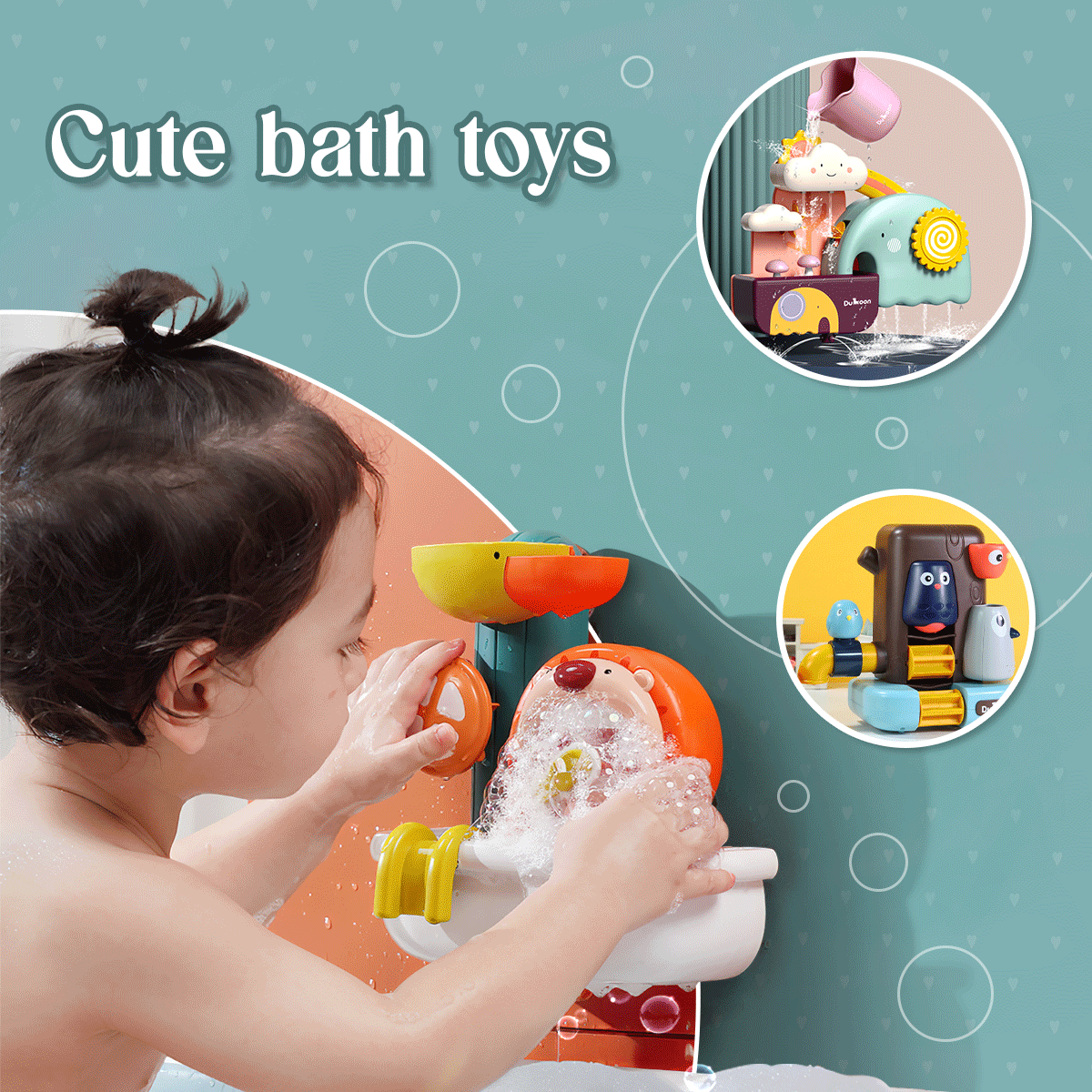 Bath time animal toy gif