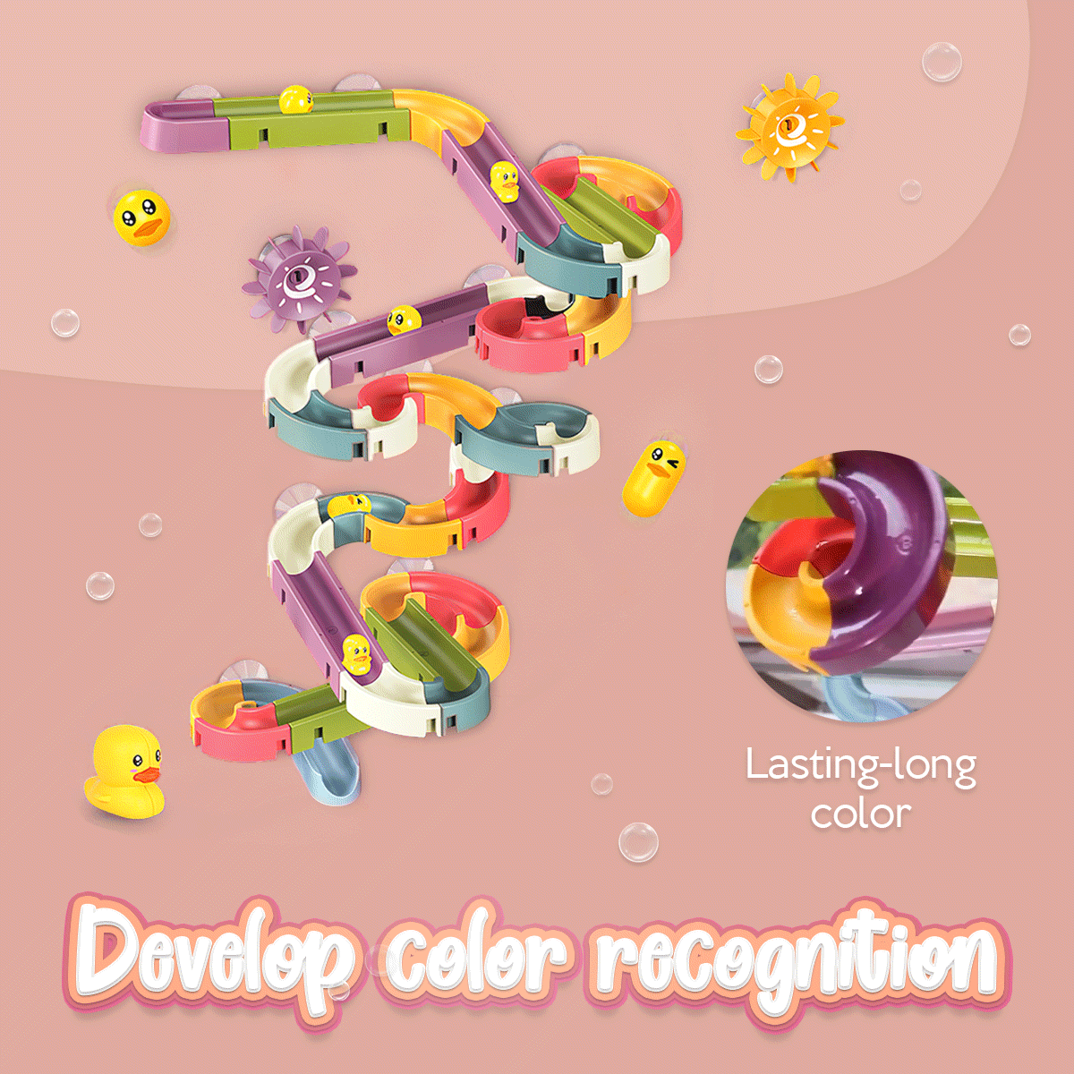 Colorful water slide track