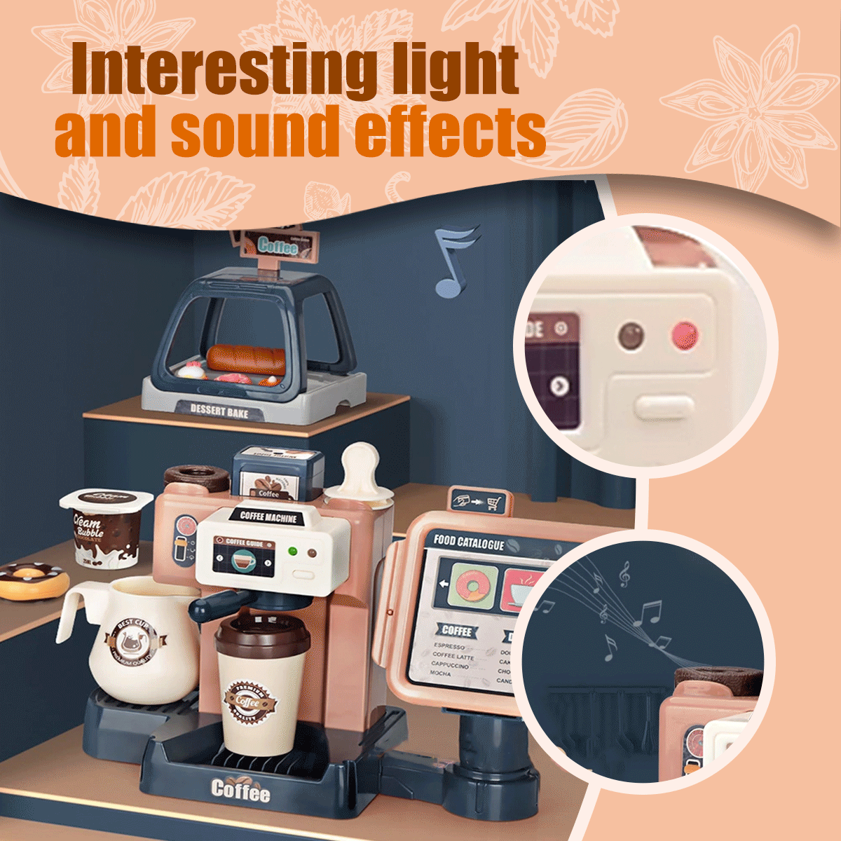 Coffee Machine Toy Light and Sound Effects