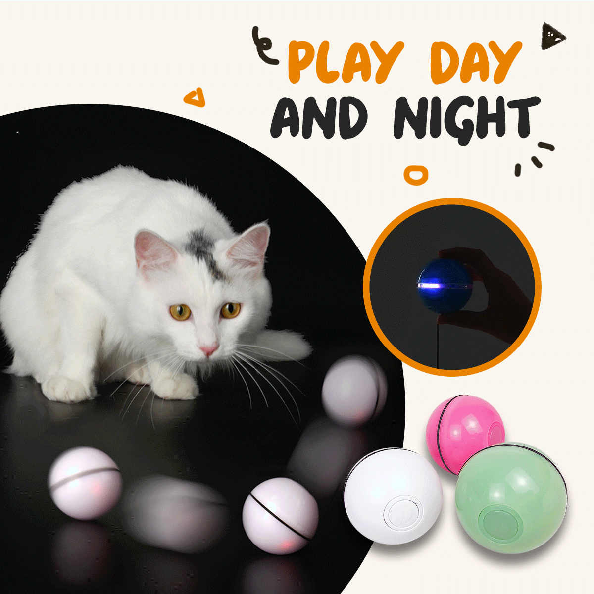 LED light rolling ball toy