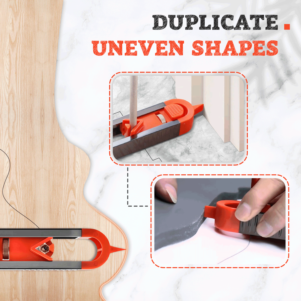 Contour gauge duplicating shapes