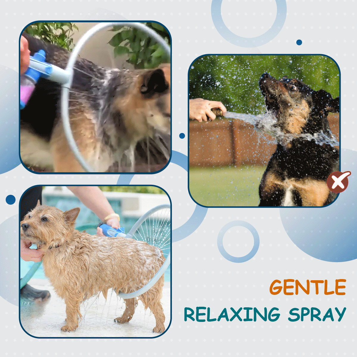 Relaxed pet during bath