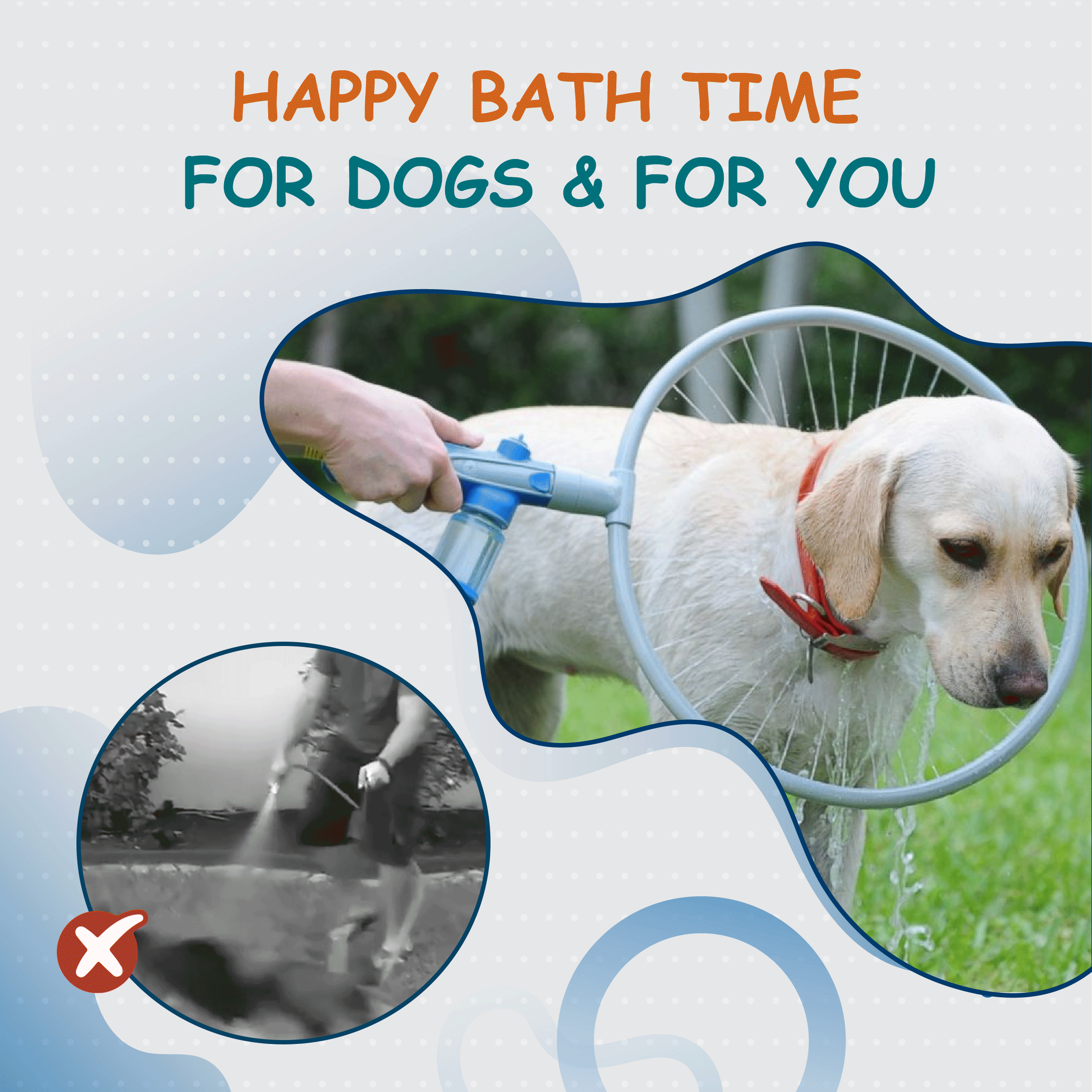 Dog enjoying bath