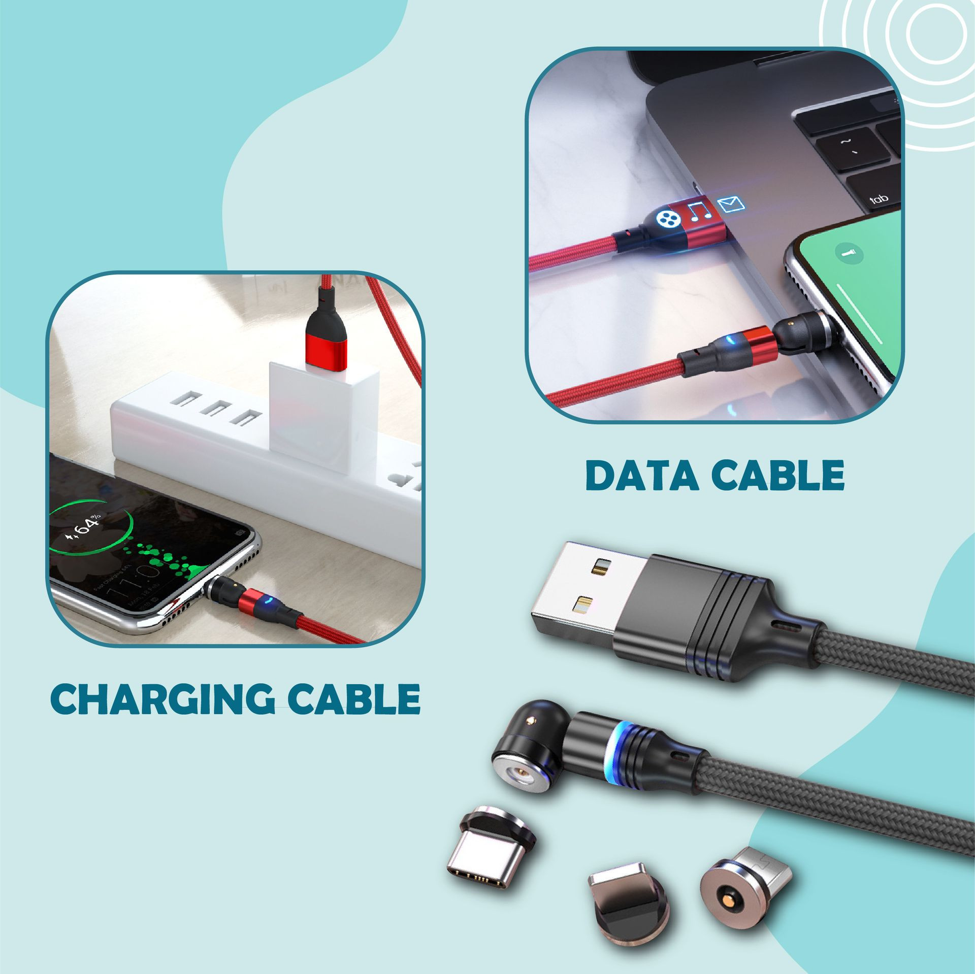 Data transfer and charging cable