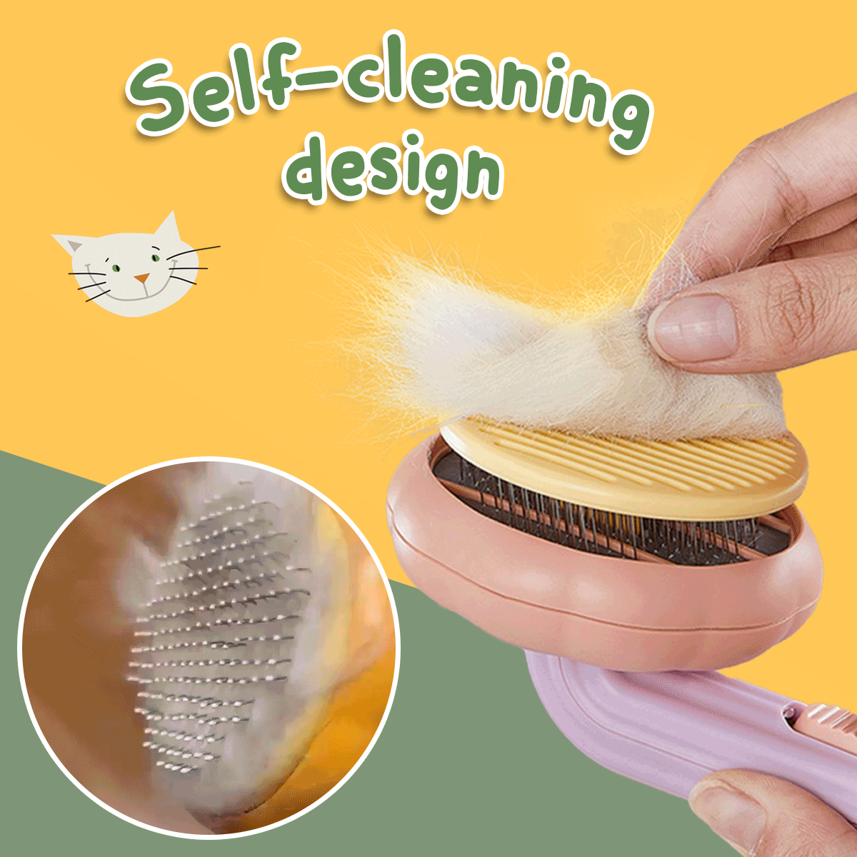 Easy hair release from brush