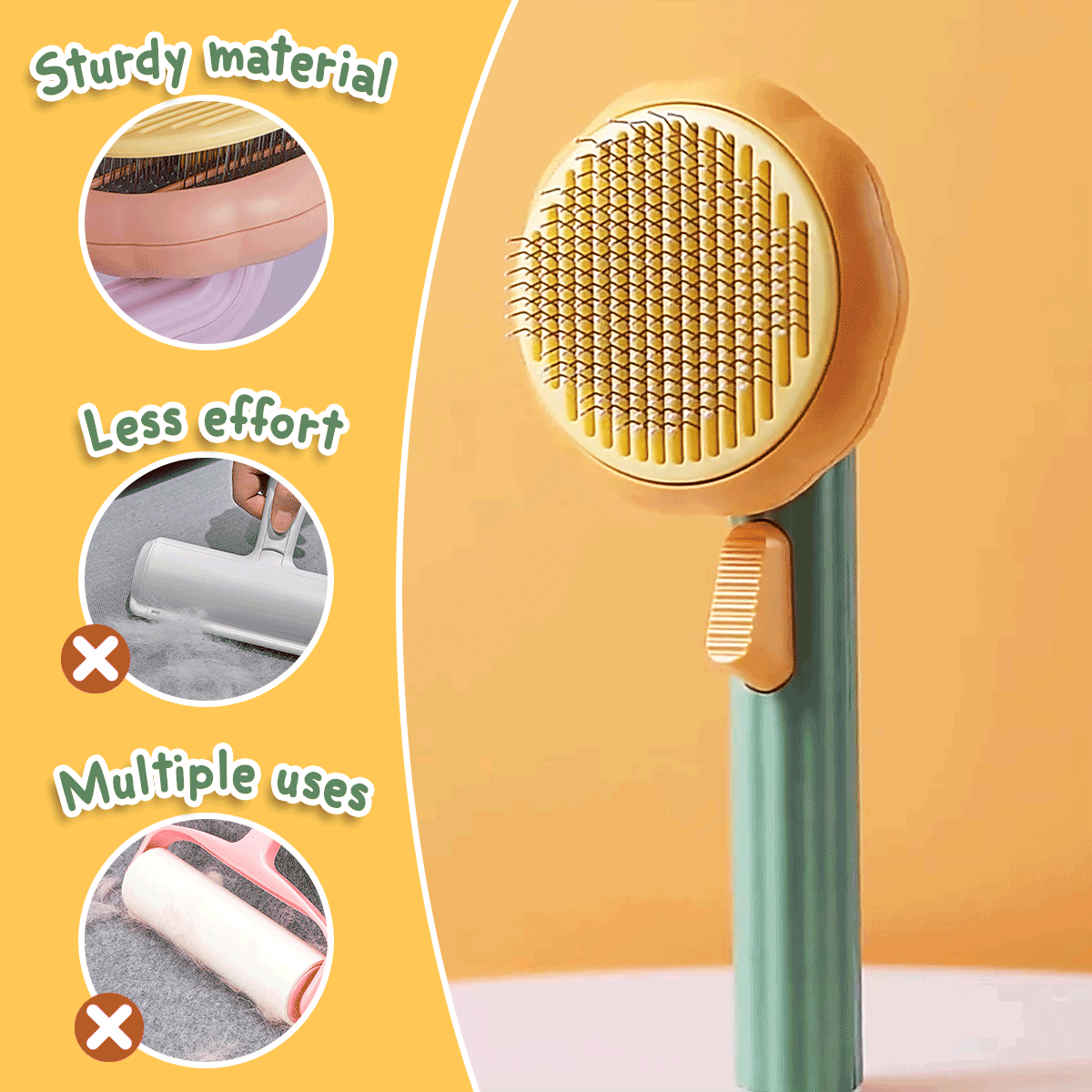 Durable pet brush design