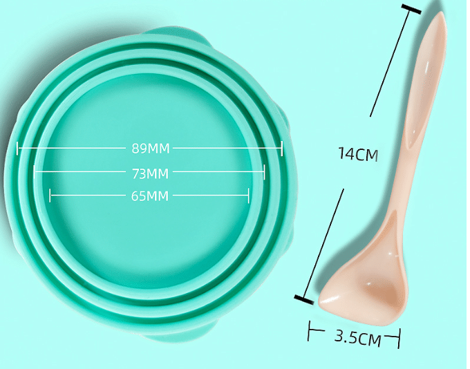 Pet food can lid sealer and spoon set