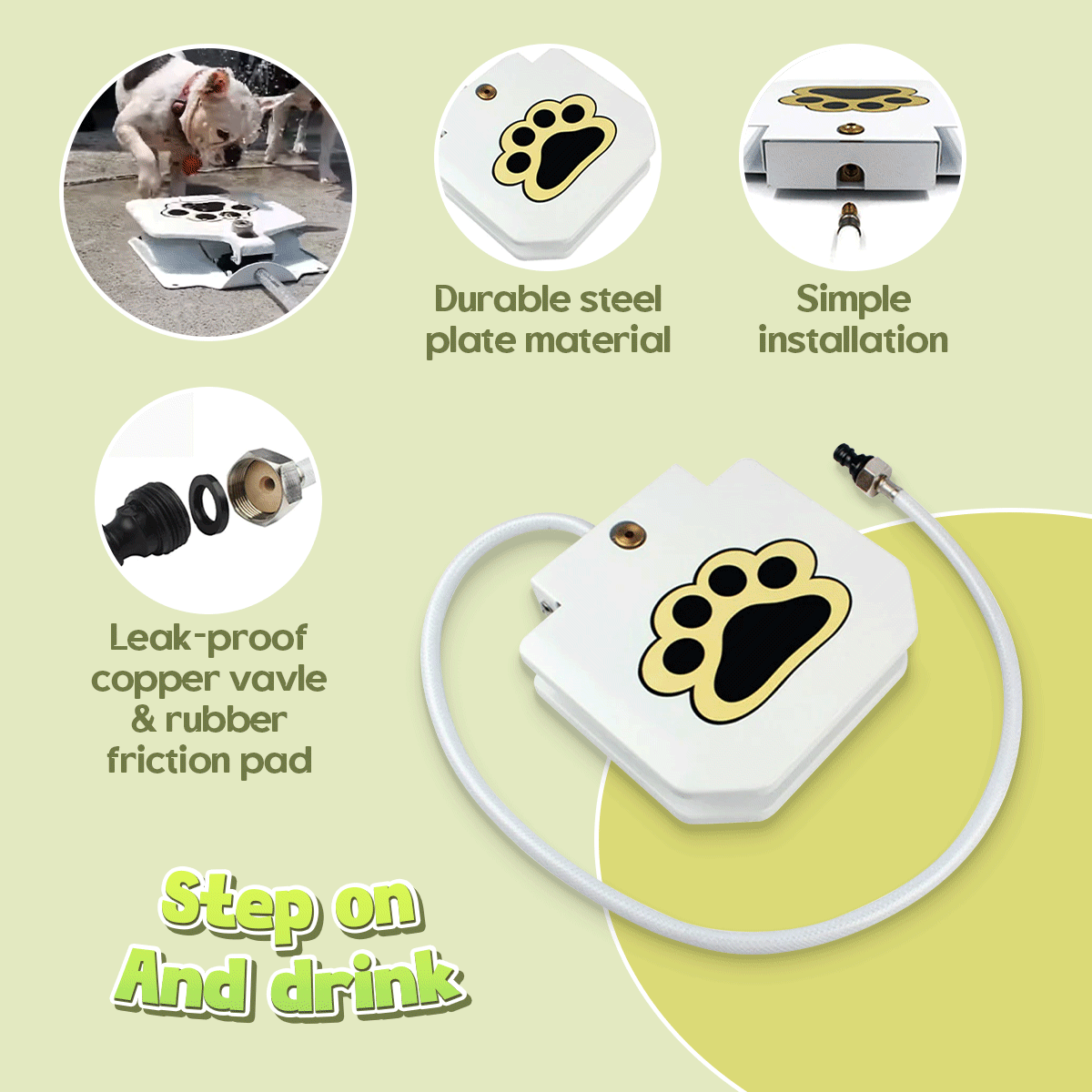 Dog using water sprinkler toy