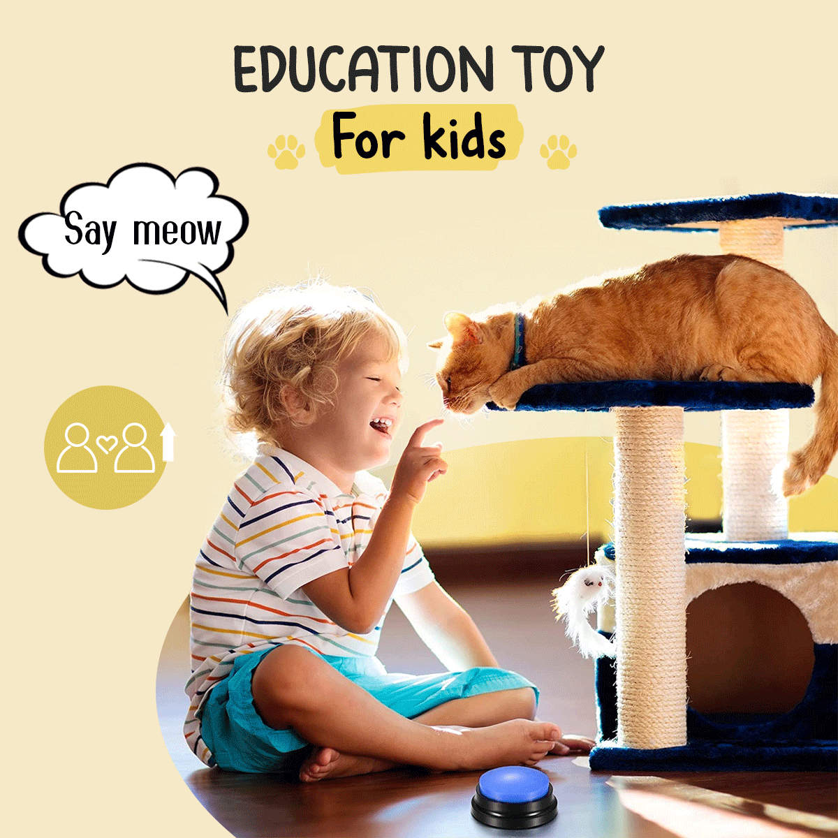 Interactive voice recording toy for kids and pets