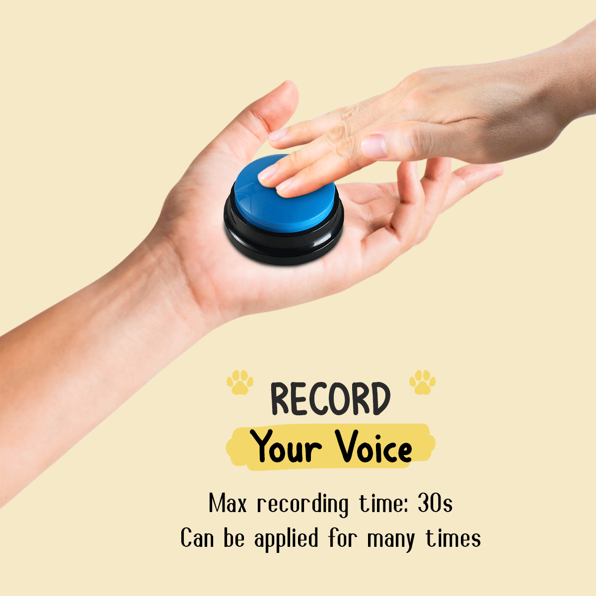 Voice recorder button with message