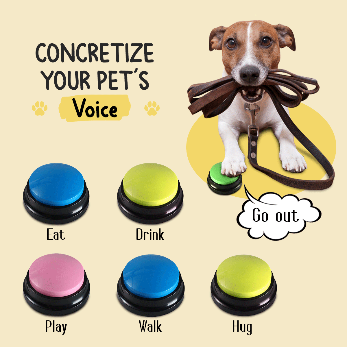 Multiple recording buttons for pet training
