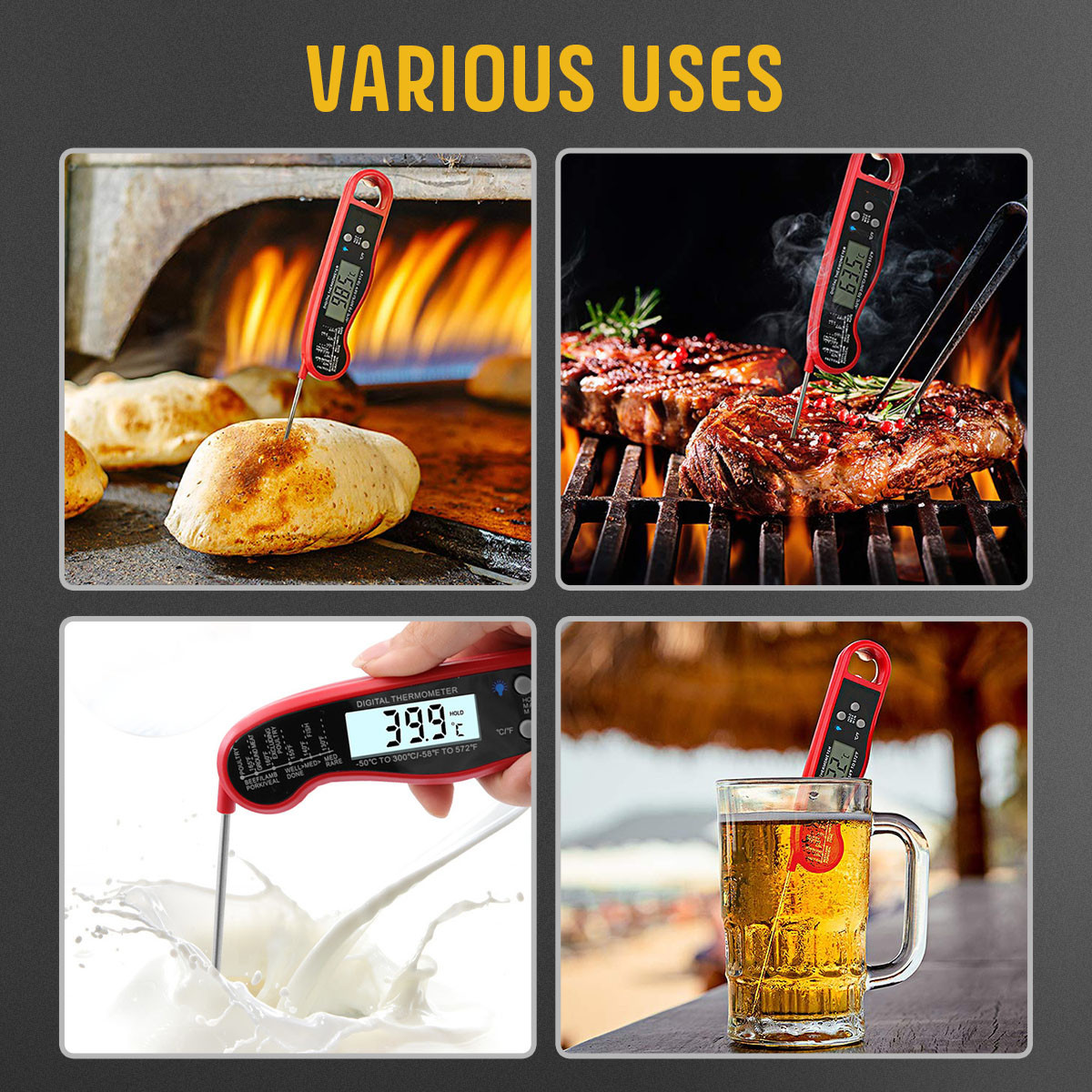 Various foods being measured