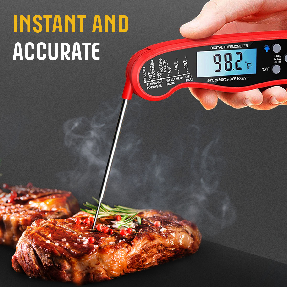 Instant thermometer close-up