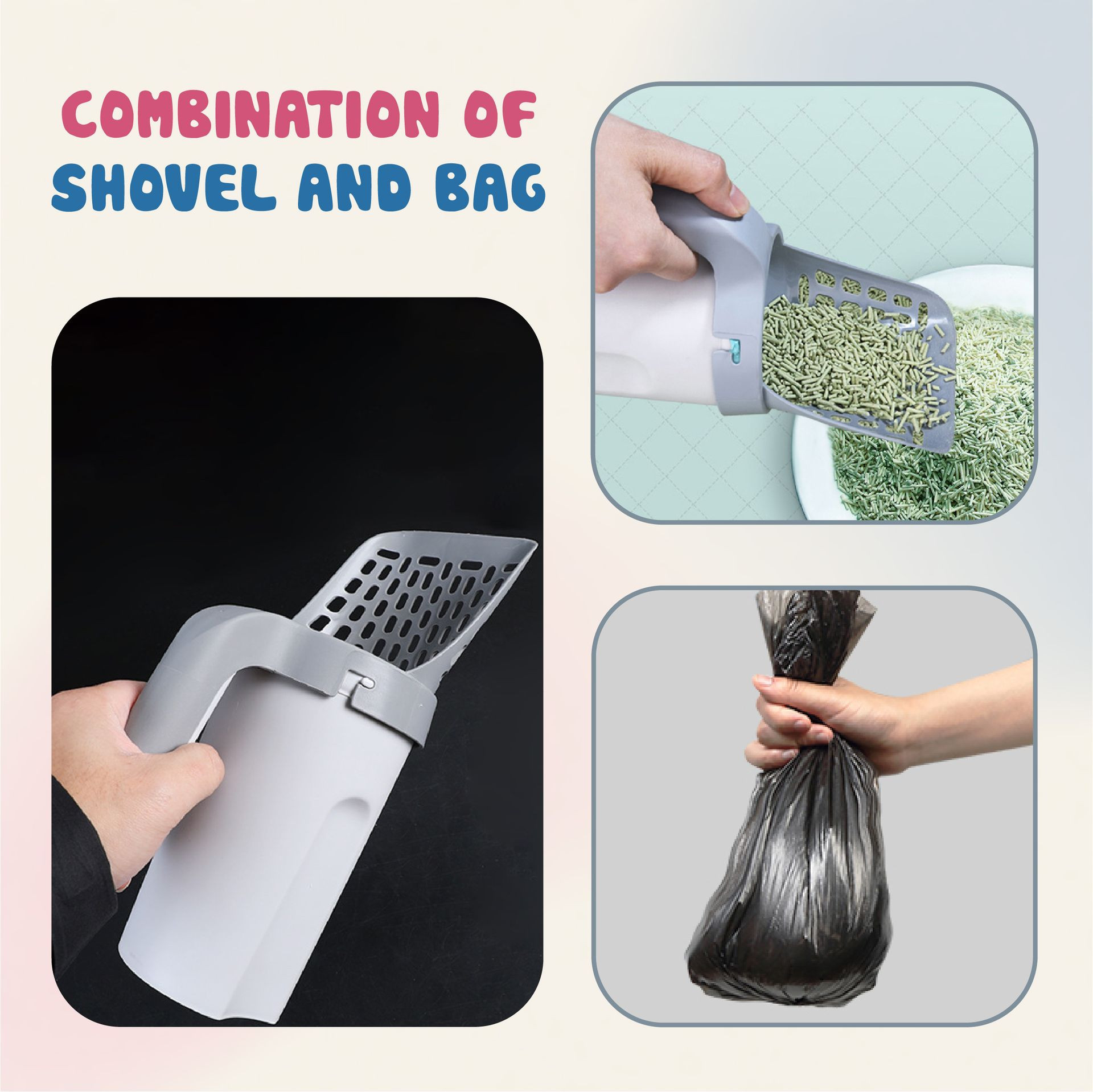 Cat Litter Scoop with Built-in Bag