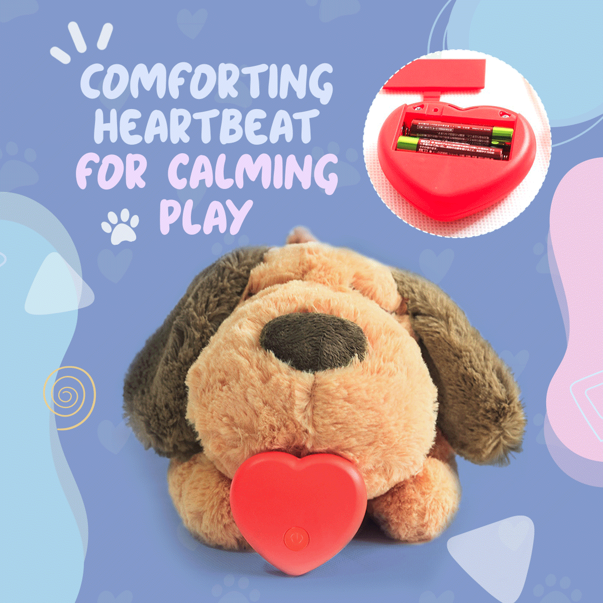 Heartbeat center inside dog plush