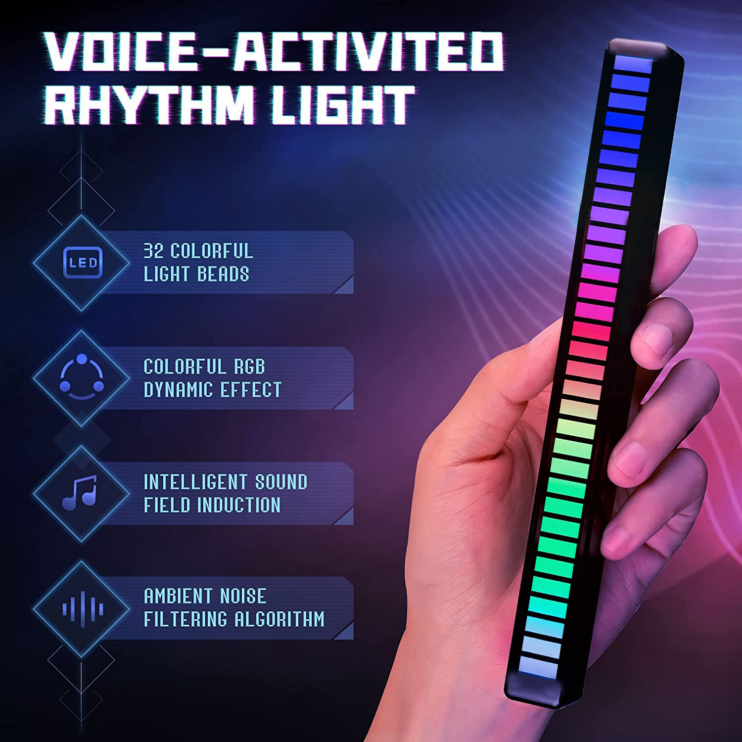 Accent lighting synced to music beats