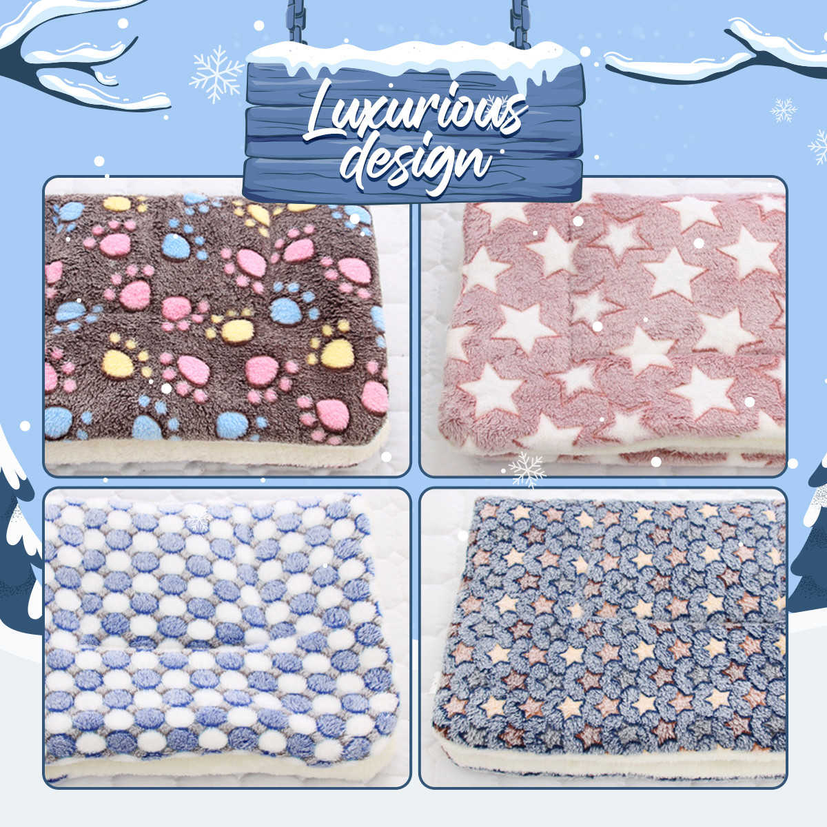 Various colors of cat blankets