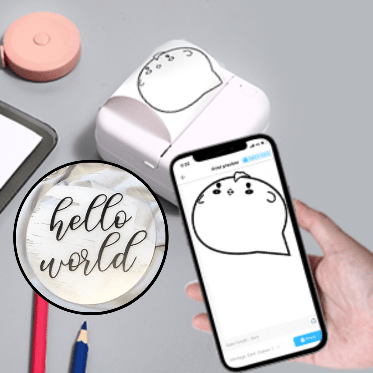 Sticker printer app interface