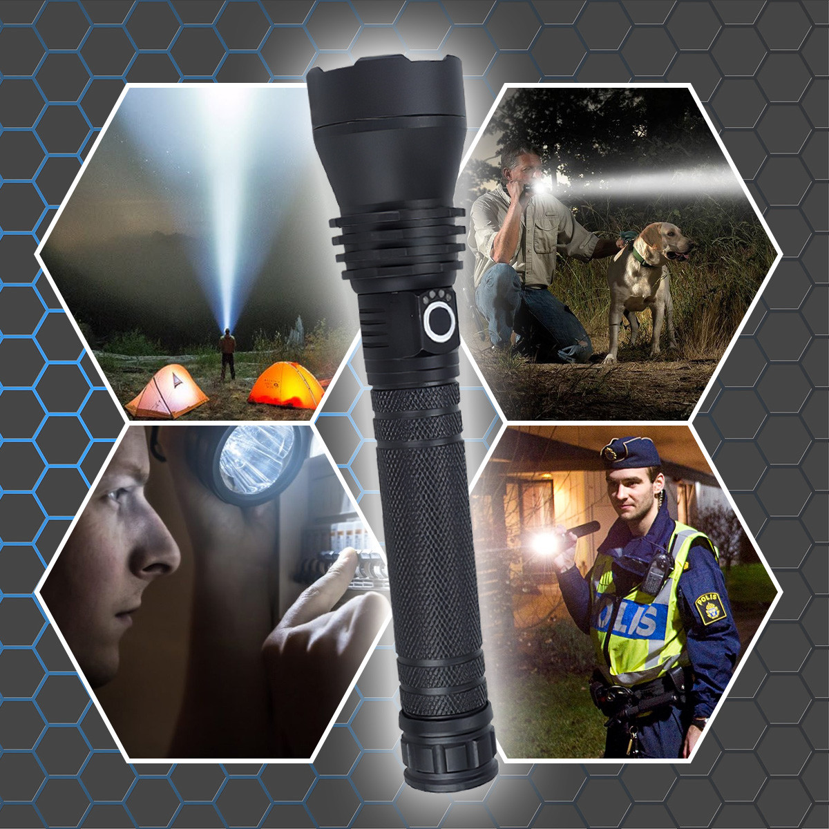 Tactical Flashlight Side View