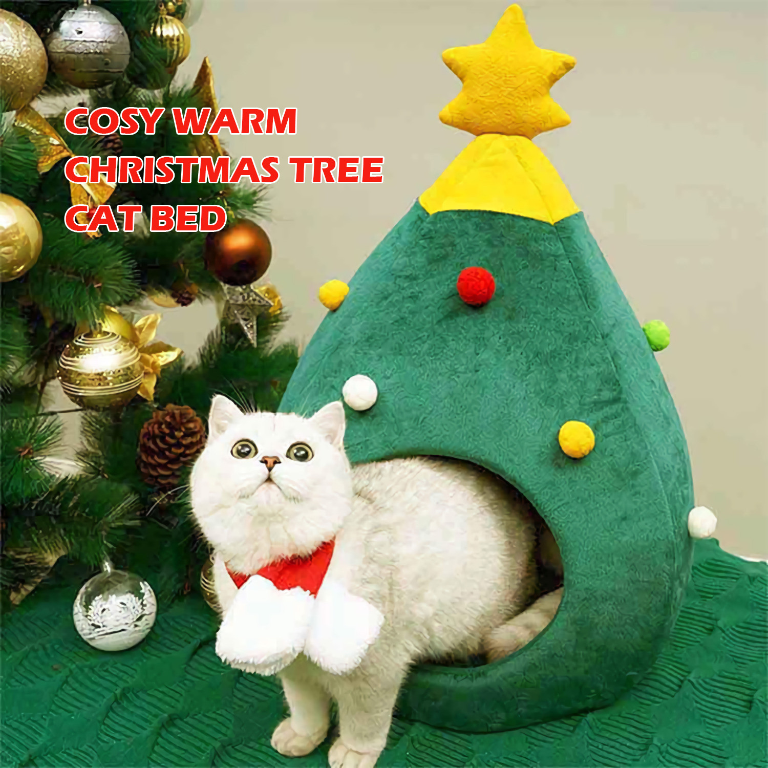 Christmas Tree Cat Bed Image 1