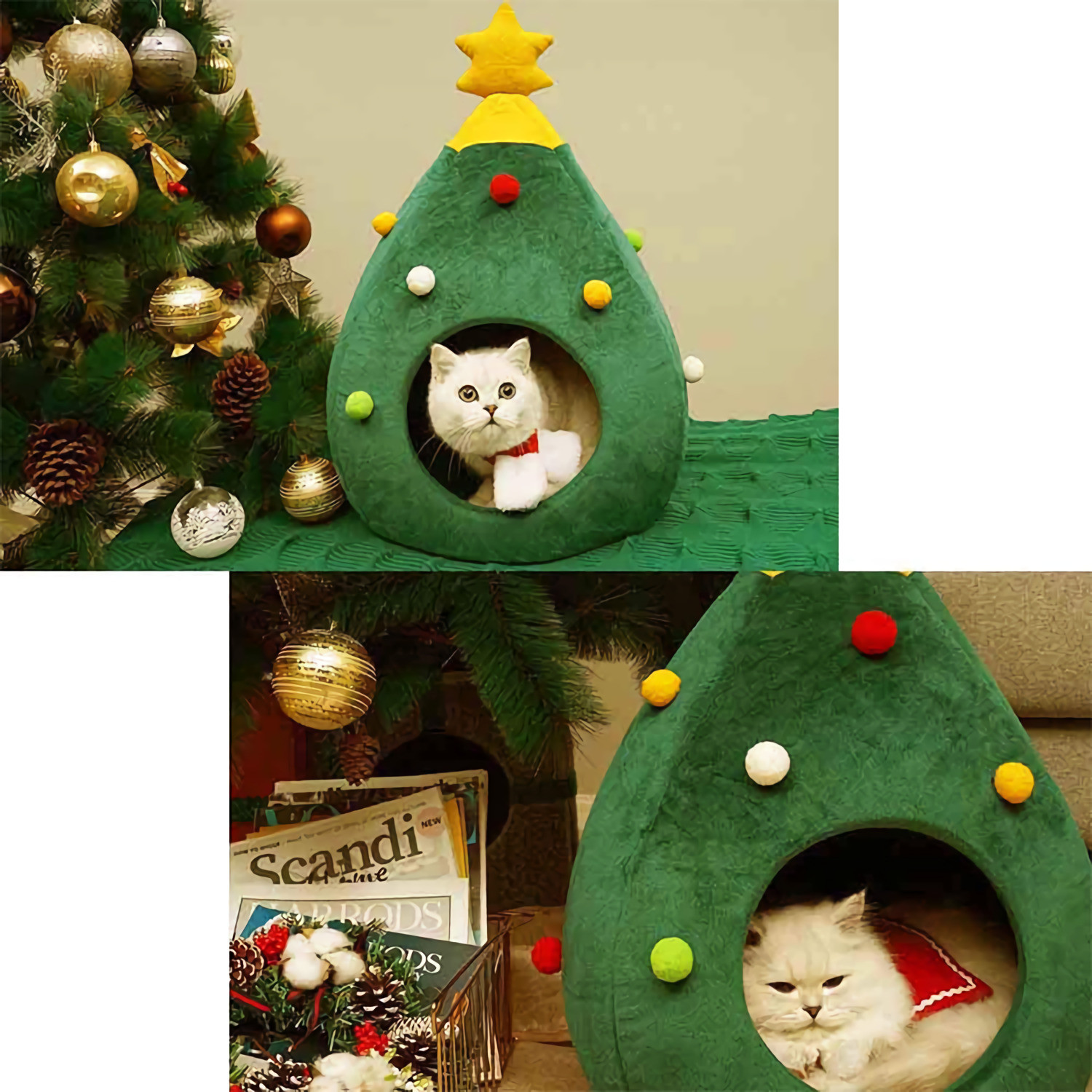Christmas Tree Cat Bed Image 3