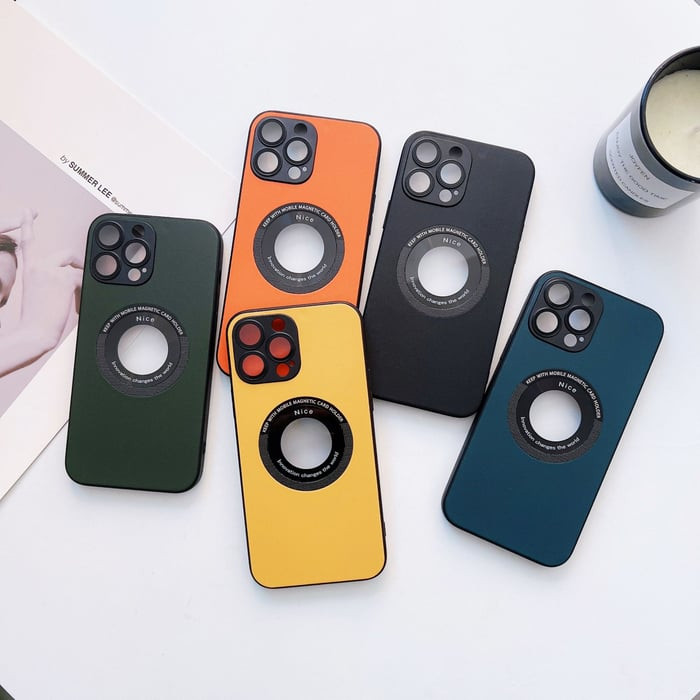 Leather Magnetic Charging Case side view