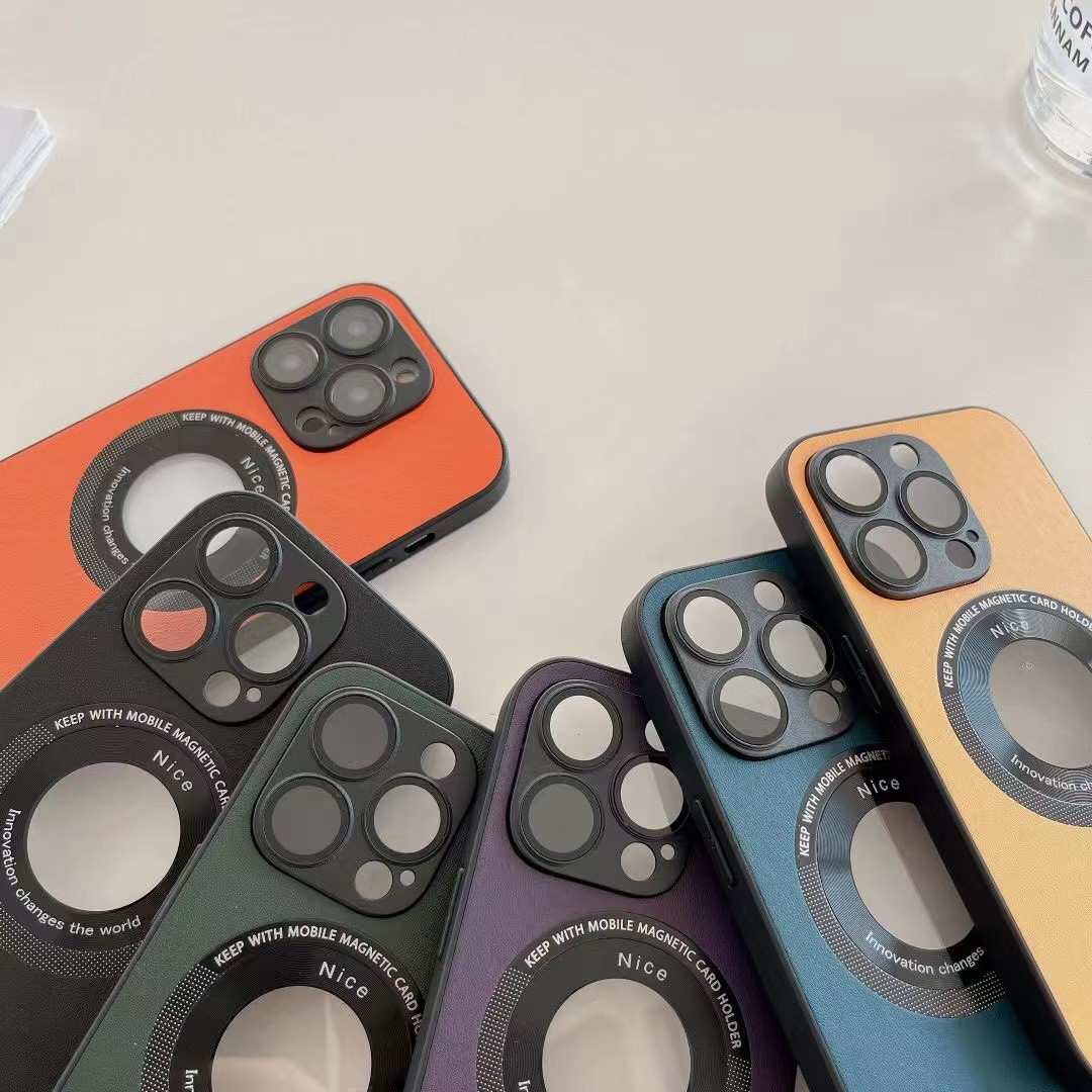 Leather Magnetic Charging Case front view