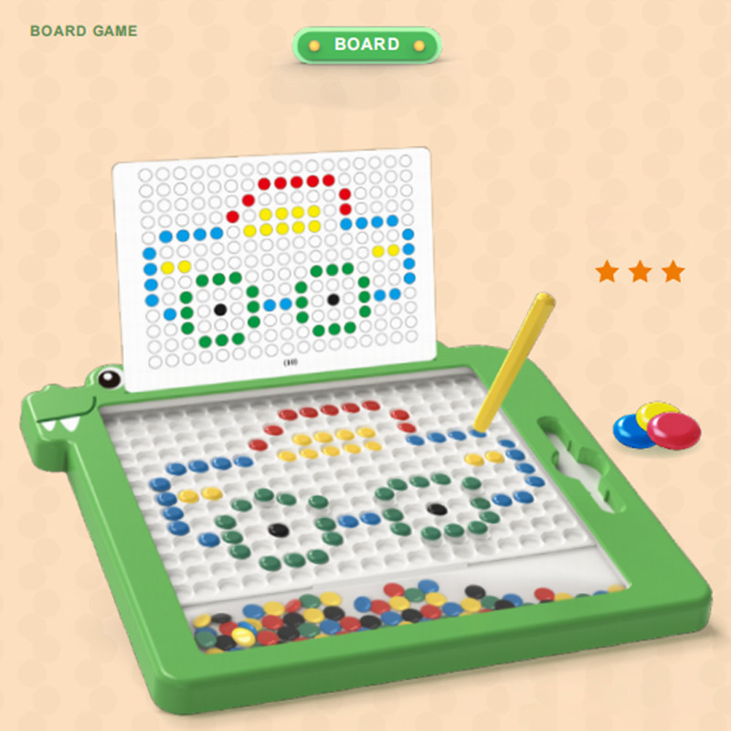 Magnetic drawing board close-up