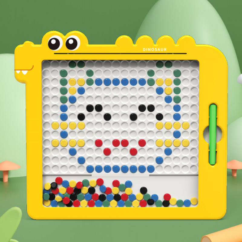 Magnetic drawing pad with pen and colorful beads