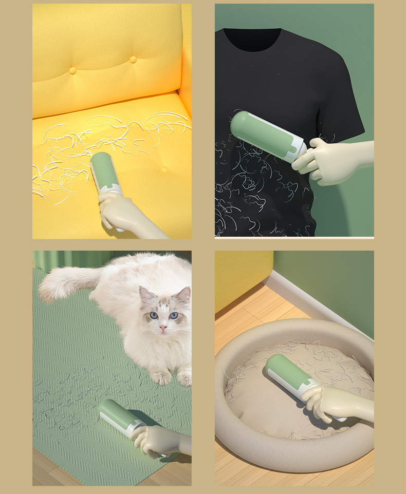 Using Pet Hair Lint Roller on Sofa