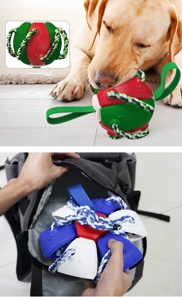 Transformable Dog Toy Frisbee and Ball