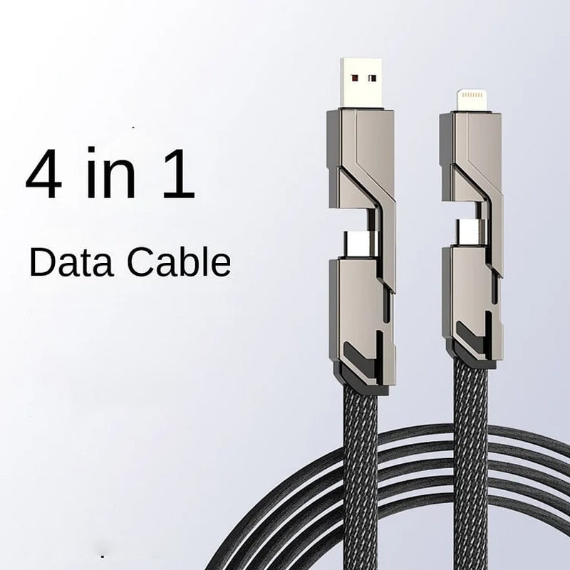 Flat braided charging cable front view
