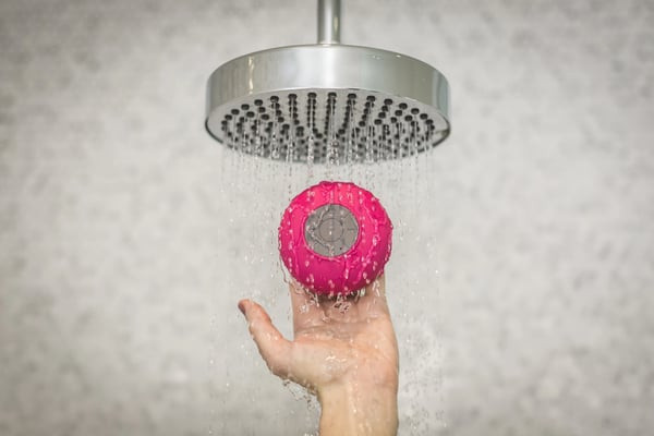 Waterproof Shower Speaker in Use