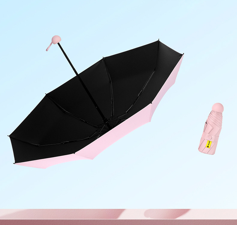 Umbrella folded in capsule box