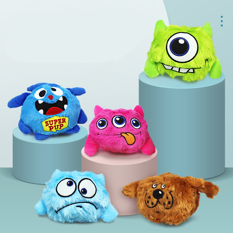 Interactive Monster Plush Giggle Ball Dog Toy Image 1