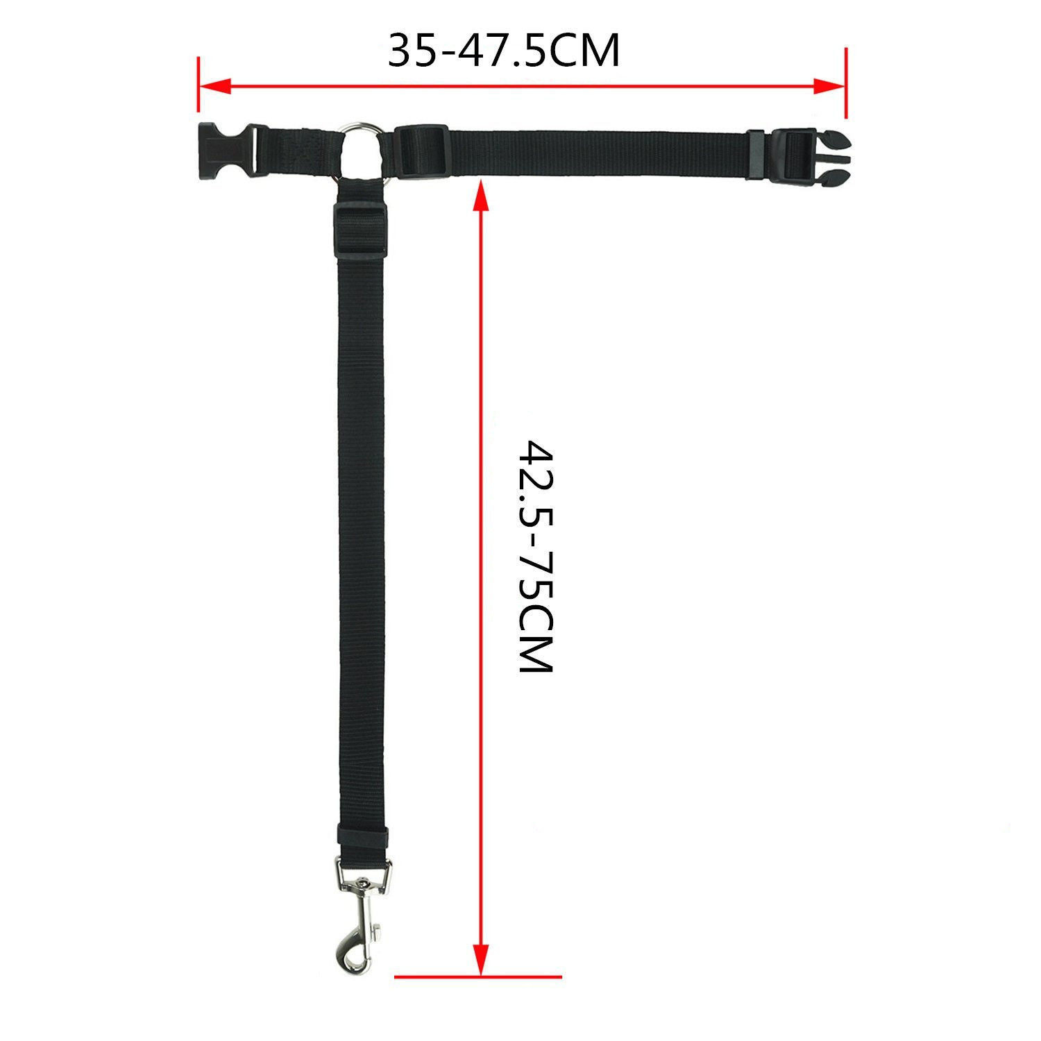 Nylon strap and buckle detail for pet car seatbelt