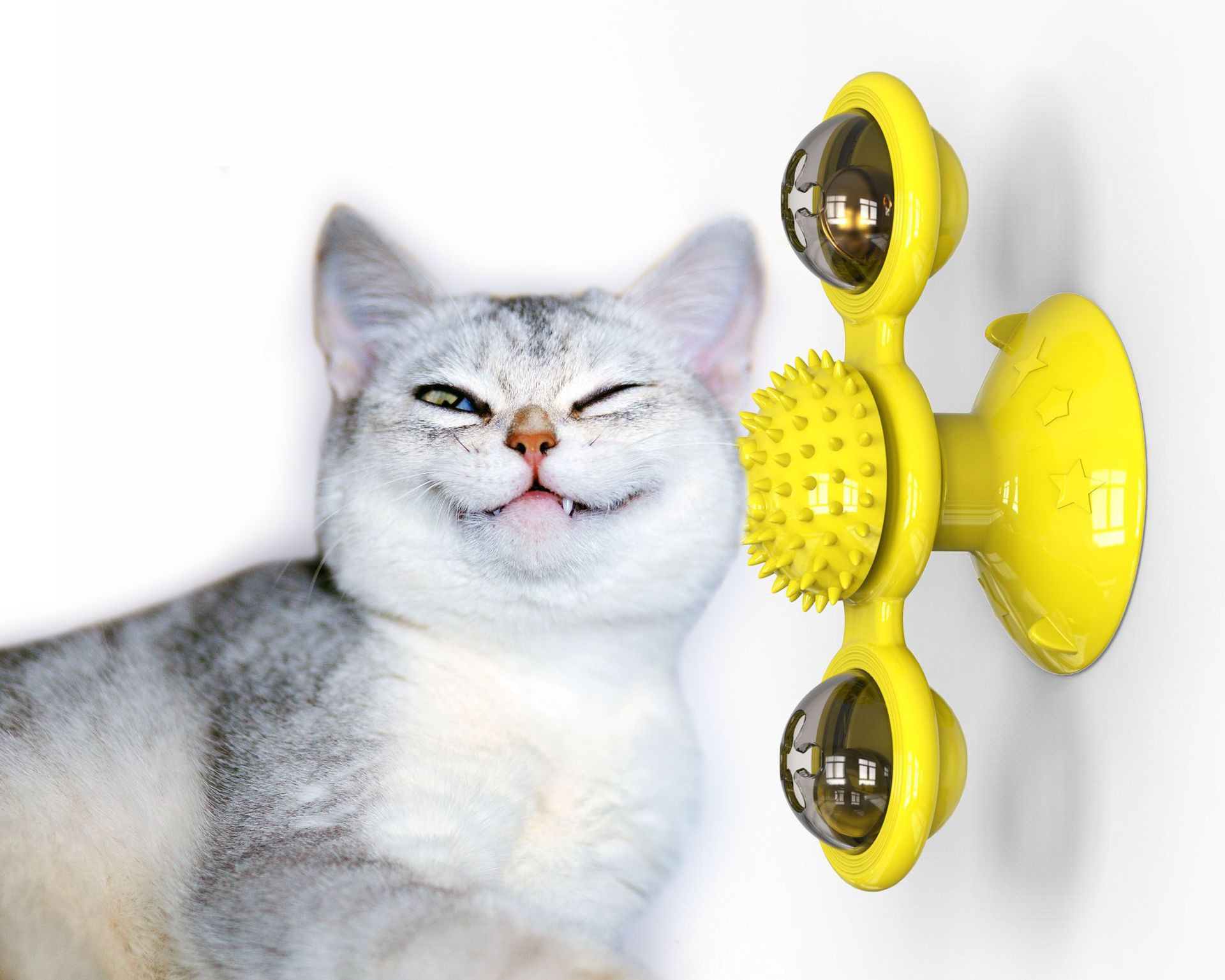 Interactive Windmill Cat Toy - Side View