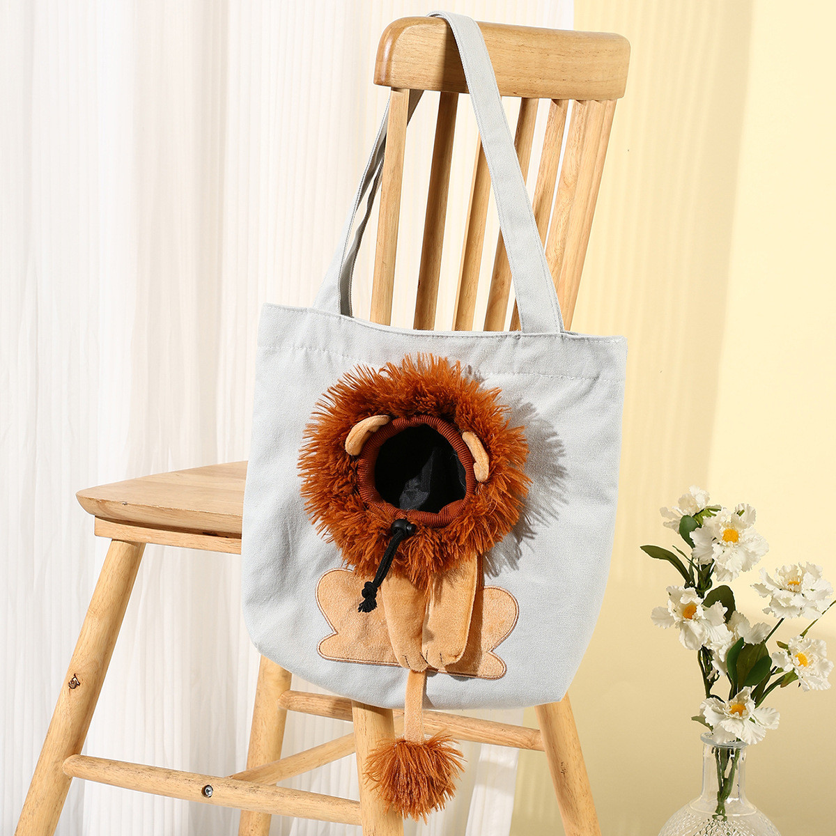 Soft Pet Carrier Lion Design - Back View