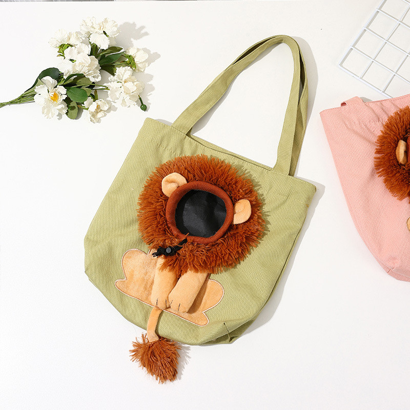 Soft Pet Carrier Lion Design - Handle