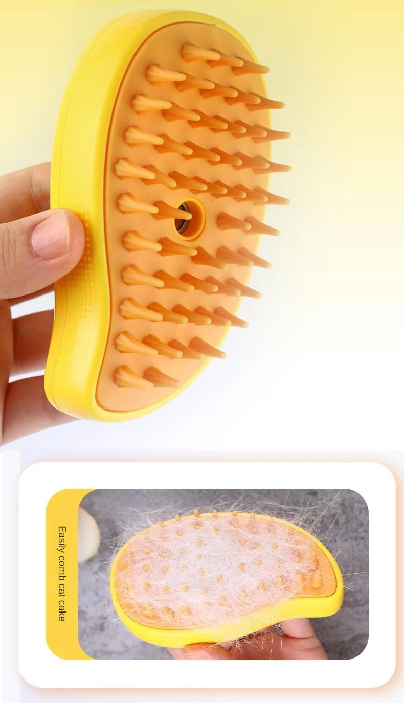 Steamy Cat Brush in use