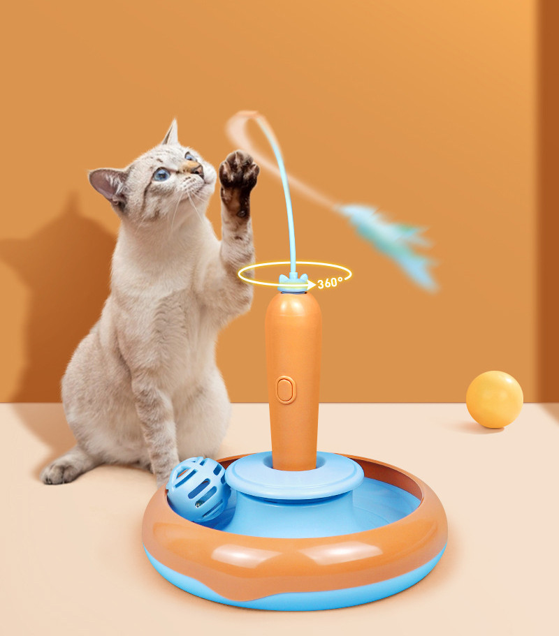Cat Toy with Spinning Feather
